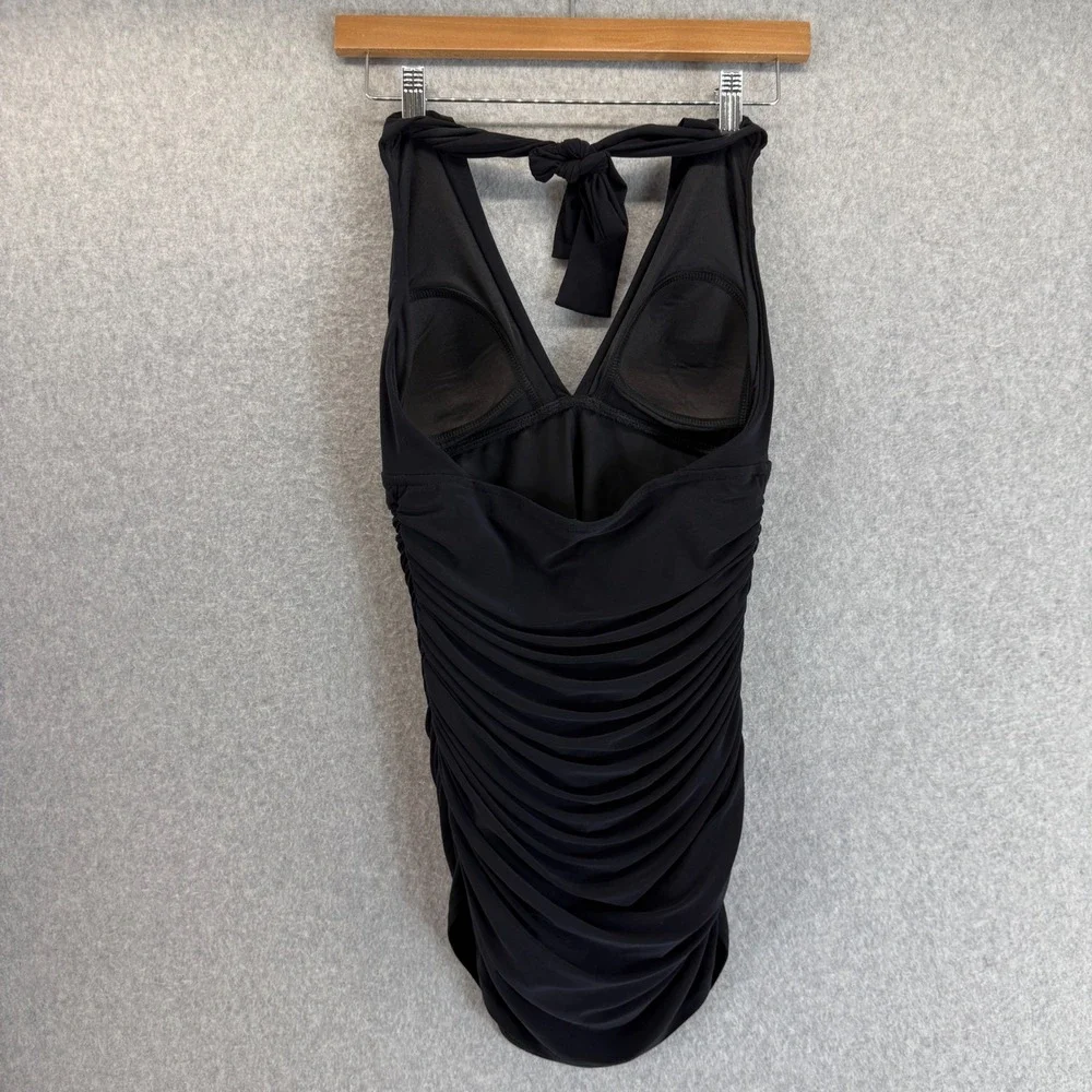 Magic Suit Yvonne Halter One Piece Swimsuit Swim Dress Black Womens Size 10 - 12